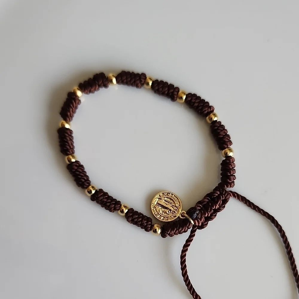 Chic Brown and Gold Beaded Bracelet